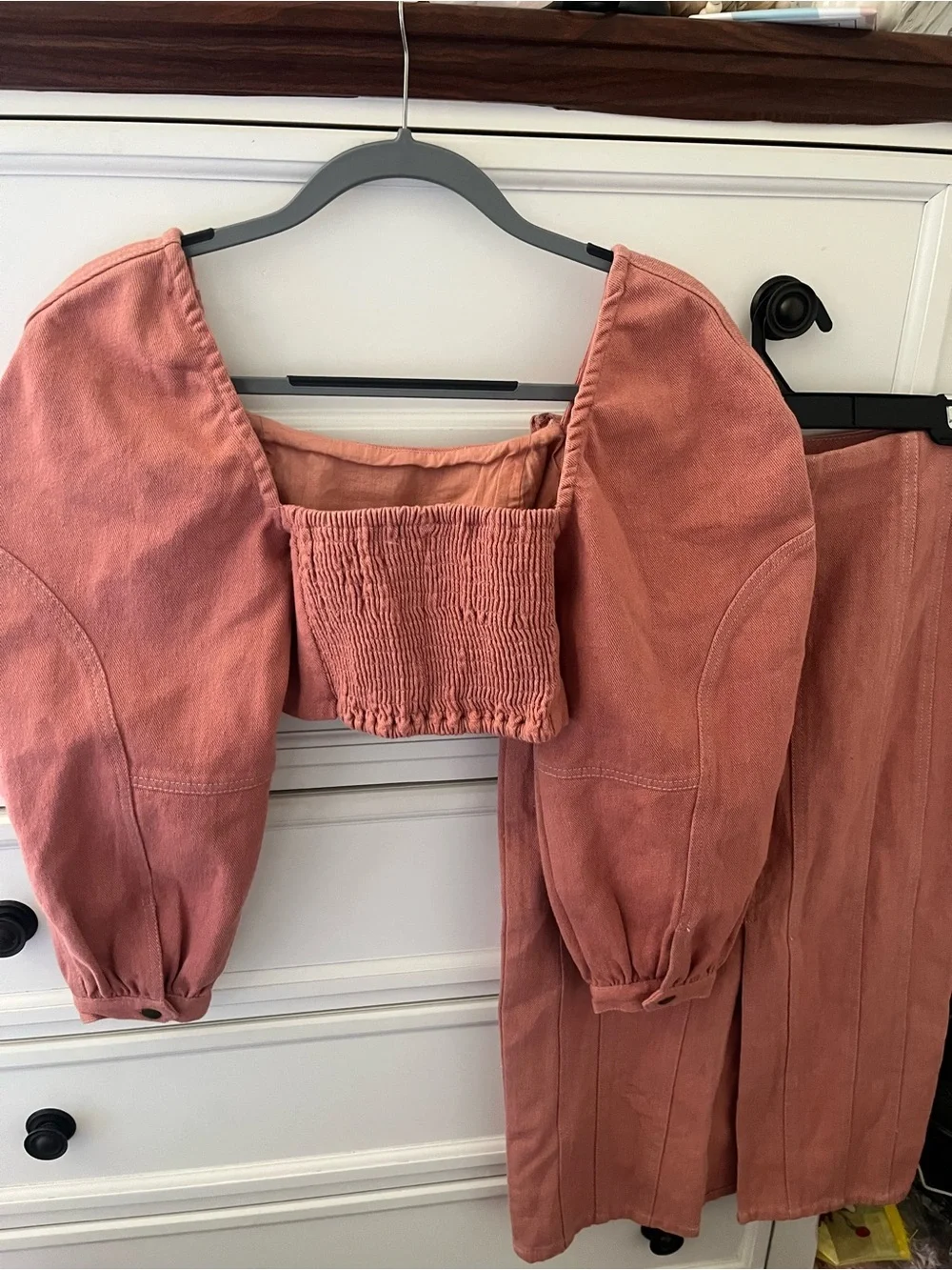Free people Pink Marley denim set
